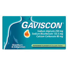 Load image into Gallery viewer, Gaviscon Chewable Tablets Peppermint Heartburn &amp; Indigestion Relief 48 Pack
