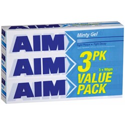 Aim Value 3 Pack Minty Gel Toothpaste (3 x 90g)