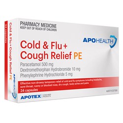 ApoHealth Cold & Flu + Cough Relief  PE 24 Capsules
