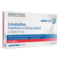 ApoHealth Loratadine 10mg Hayfever & Allergy Relief 10 Tablets