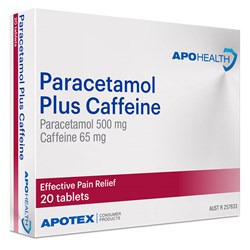 ApoHealth Paracetamol plus Caffeine 20 Tablets