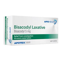 ApoHealth Bisacodyl Laxative 5Mg 50 Tablets