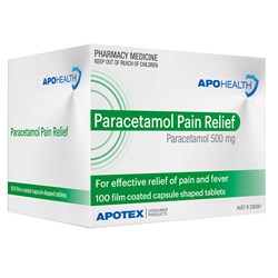 ApoHealth Paracetamol Pain Relief Blister Pack 100 Caplets