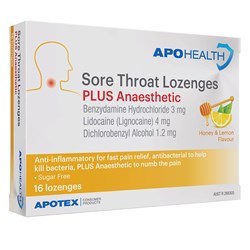 ApoHealth Sore Throat Plus Anaesthetic 16 Lozenges