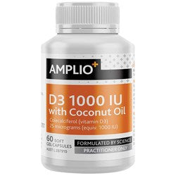 Amplio D3 1000 IU with Coconut Oil 60 Soft Gel Capsules
