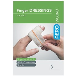AeroWound Standard Finger Dressings 4.5cm x 4.5cm 3 Pack