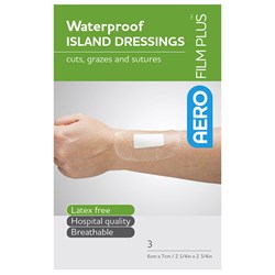 AeroFilm Waterproof Film Dressings 6cm x 7cm 3pk