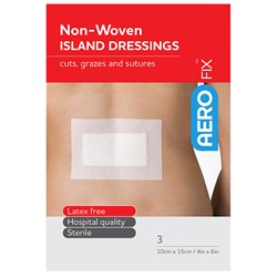 AeroFix non-woven Island Dressings 10cm x 15cm 3 Pack