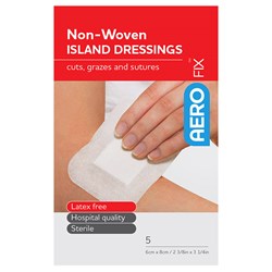 AeroFix non-woven Island Dressings 6cm x 8cm 5 Pack