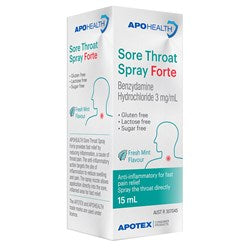 ApoHealth Sore Throat Spray Forte 3mg 15ml