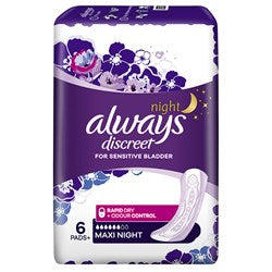 Always Discreet Maxi Night Pads 6 Pack