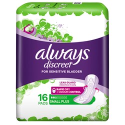 Always Discreet Small Plus Pads 16 Pack